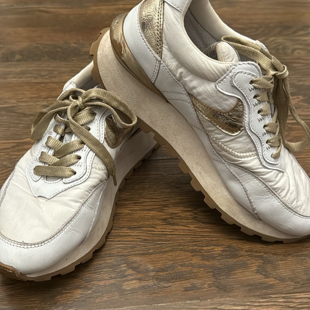 Voile Blanche White and Gold Women's Sneakers